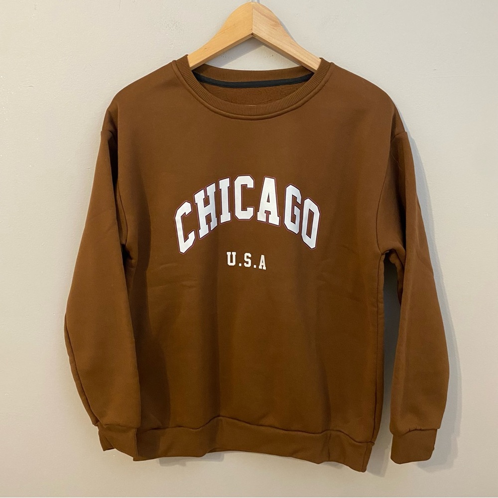 Chicago USA Brown Crewneck Sweatshirt M